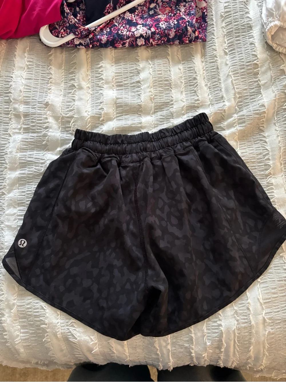 lululemon athletica Black Tonal Leopard Athletic Shorts